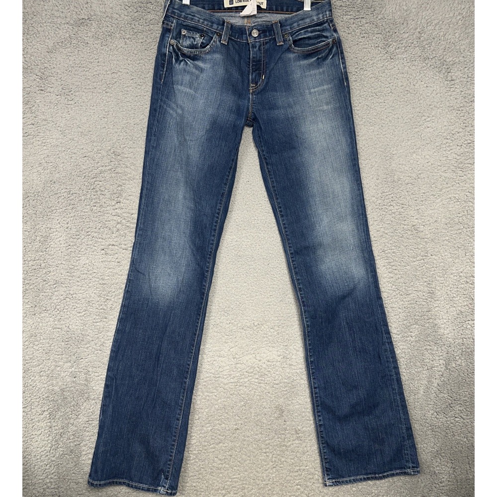 VTG Gap Jeans Womens Sz 6 Long Light Blue Wash Denim Low Rise Boot Cut Pants 90s